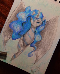 Size: 2919x3611 | Tagged: safe, artist:byannss, princess luna, g4, female, high res, pastel, solo, traditional art