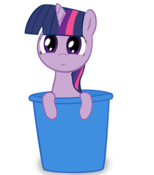 Size: 1000x1138 | Tagged: safe, artist:davrockist, twilight sparkle, pony, unicorn, g4, bucket, female, filly, filly twilight sparkle, solo, unicorn twilight