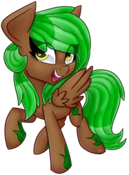 Size: 2793x3801 | Tagged: safe, artist:partypievt, oc, oc only, oc:maple leaf, pegasus, pony, dancing, female, happy, high res, looking away, open mouth, simple background, smiling, solo, transparent background, wingding eyes