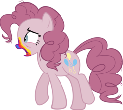 Size: 3365x3000 | Tagged: safe, artist:sollace, pinkie pie, pony, zombie, 28 pranks later, g4, .svg available, cookie zombie, female, high res, open mouth, rainbow muzzle, show accurate, simple background, solo, transparent background, vector