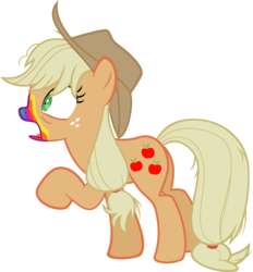 Size: 2787x3000 | Tagged: safe, artist:sollace, applejack, pony, zombie, 28 pranks later, g4, .svg available, cookie zombie, female, high res, open mouth, rainbow muzzle, show accurate, simple background, solo, transparent background, vector