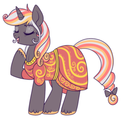 Size: 550x529 | Tagged: safe, artist:lulubell, oc, oc only, oc:velvet remedy, pony, unicorn, fallout equestria, clothes, dress, eyes closed, fanfic, fanfic art, female, horn, mare, open mouth, redraw, simple background, singing, solo, transparent background