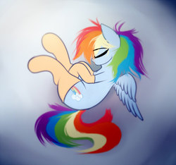 Size: 1199x1120 | Tagged: safe, artist:elzzombie, derpibooru exclusive, rainbow dash, g4, clothes, female, sleeping, solo, stockings