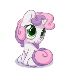 Size: 1100x1200 | Tagged: safe, artist:bobdude0, sweetie belle, pony, unicorn, g4, blushing, cute, diasweetes, female, filly, sitting, smiling, solo