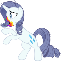 Size: 3000x3002 | Tagged: safe, artist:sollace, rarity, pony, zombie, 28 pranks later, g4, .svg available, bipedal, cookie zombie, female, high res, open mouth, rainbow muzzle, show accurate, simple background, solo, still fabulous, transparent background, vector