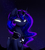 Size: 1281x1415 | Tagged: safe, artist:magnaluna, princess luna, alicorn, pony, g4, female, glowing eyes, mare, modified accessory, night sky, sitting, solo, stars