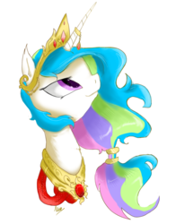 Size: 1188x1518 | Tagged: safe, artist:nuttypanutdy, princess celestia, pony, g4, bust, female, horn, horn jewelry, jewelry, looking up, mare, portrait, simple background, solo, transparent background