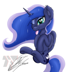 Size: 2080x1933 | Tagged: safe, artist:nexcoyotlgt, princess luna, alicorn, pony, g4, female, heart eyes, one eye closed, silly, silly pony, simple background, solo, tongue out, transparent background, wingding eyes, wink