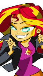 Size: 1080x1920 | Tagged: safe, artist:rokushou, sunset shimmer, equestria girls, g4, my little pony equestria girls: rainbow rocks, clothes, female, iphone wallpaper, leather jacket, solo, wallpaper