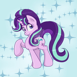 Size: 1024x1024 | Tagged: safe, artist:yoshimarsart, starlight glimmer, g4, female, raised hoof, solo, watermark