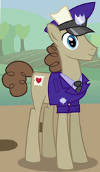 Size: 301x517 | Tagged: safe, screencap, parcel post, post haste, earth pony, pony, g4, the last roundup, background pony, male, solo, stallion