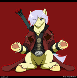 Size: 1268x1280 | Tagged: safe, artist:droll3, pony, crossover, dante (devil may cry), devil may cry, devil may cry 4, ponified, solo