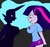 Size: 1262x1176 | Tagged: safe, artist:my little brony friend, nightmare moon, twilight sparkle, equestria girls, friendship is magic, g4, my little pony: friendship is magic, 1000 hours in ms paint, breasts, cleavage, female, looking at each other, ms paint, scene interpretation, sideboob, smiling