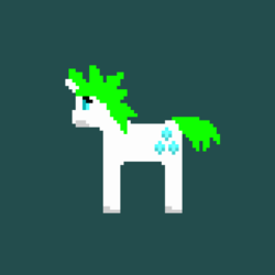 Size: 2560x2560 | Tagged: safe, artist:barbra, rarity, g4, alternate hairstyle, green hair, high res, pixel art, rarigreen