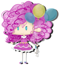 Size: 2115x2319 | Tagged: safe, artist:kitty-airelav, artist:vappletree, pinkie pie, human, g4, balloon, chibi, female, humanized, simple background, solo, transparent background