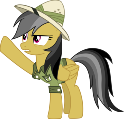 Size: 3416x3288 | Tagged: safe, artist:sketchmcreations, daring do, g4, stranger than fan fiction, annoyed, female, frown, high res, raised hoof, simple background, solo, transparent background, vector