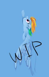 Size: 1400x2200 | Tagged: safe, artist:va1ly, rainbow dash, g4, female, flying, solo, wip