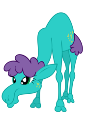 Size: 2000x2825 | Tagged: safe, artist:sunley, spunky, camel, g1, g4, cloven hooves, dromedary, female, frown, g1 to g4, generation leap, lidded eyes, show accurate, simple background, solo, transparent background