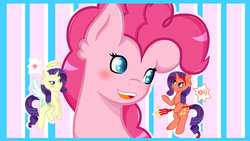 Size: 1024x576 | Tagged: safe, artist:absolitedisaster08, pinkie pie, rarity, pony, g4, shoulder angel, shoulder devil