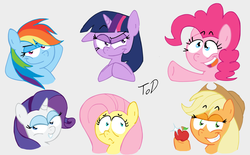 Size: 1350x839 | Tagged: safe, artist:quarium, applejack, fluttershy, pinkie pie, rainbow dash, rarity, twilight sparkle, g4, mane six