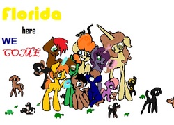 Size: 599x431 | Tagged: safe, artist:haillee, oc, cat, dog, turtle, 7 ponies, family, florida, kitten, ms paint, pets, pokémon, puppy, young