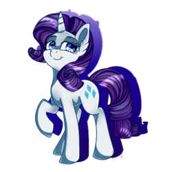 Size: 500x500 | Tagged: safe, artist:ren-kun070, rarity, g4, female, raised hoof, simple background, smiling, solo, transparent background