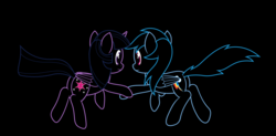 Size: 4077x2000 | Tagged: safe, artist:waveywaves, rainbow dash, twilight sparkle, alicorn, pony, g4, female, lesbian, mare, ship:twidash, shipping, twilight sparkle (alicorn)