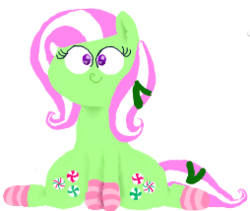 Size: 254x214 | Tagged: safe, artist:windows 95, minty, g3, clothes, female, flockmod, picture for breezies, simple background, socks, solo, striped socks, transparent background