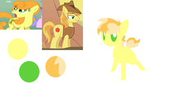 Size: 1649x818 | Tagged: safe, artist:angelstar000, screencap, braeburn, carrot top, golden harvest, sea swirl, seafoam, pony, g4, offspring, parent:braeburn, parent:carrot top, parent:golden harvest, parents:carrotburn