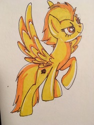 Size: 4032x3024 | Tagged: safe, artist:serra20, spitfire, g4, female, proud, solo, traditional art