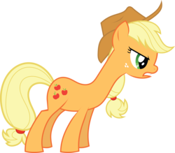 Size: 8277x7259 | Tagged: safe, artist:tim015, applejack, earth pony, pony, g4, the ticket master, absurd resolution, female, long neck, simple background, solo, transparent background, vector