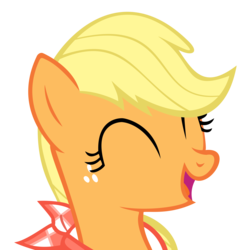 Size: 3500x3500 | Tagged: safe, artist:drdraze, applejack, g4, bandana, cute, eyes closed, female, high res, jackabetes, missing accessory, neckerchief, request, simple background, solo, transparent background, vector