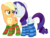 Size: 3000x2250 | Tagged: safe, artist:alexiy777, applejack, rarity, earth pony, pony, unicorn, g4, .svg available, clothes, female, hatless, high res, lesbian, lidded eyes, mare, missing accessory, ship:rarijack, shipping, simple background, socks, striped socks, transparent background, vector