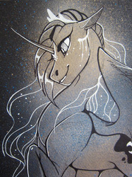 Size: 1280x1707 | Tagged: safe, artist:casynuf, princess luna, g4, female, photo, solo, traditional art