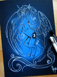 Size: 1280x1707 | Tagged: safe, artist:casynuf, princess luna, g4, female, photo, solo, traditional art