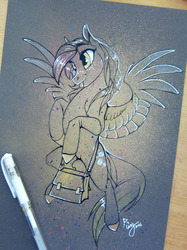 Size: 1280x1707 | Tagged: safe, artist:casynuf, derpy hooves, pegasus, pony, g4, female, mare, photo, solo, traditional art