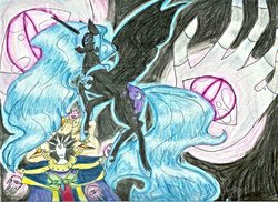 Size: 900x654 | Tagged: artist needed, safe, nightmare moon, g4, traditional art, wizemanthewicked