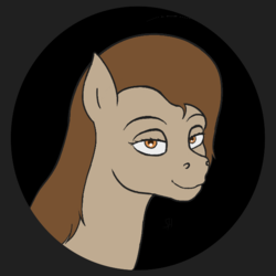Size: 635x636 | Tagged: safe, artist:stoopedhooy, derpibooru exclusive, oc, oc only, oc:toffee scotch, pony, bust, looking at you, lowres, male, portrait, request, requested art, smiling, solo, stallion