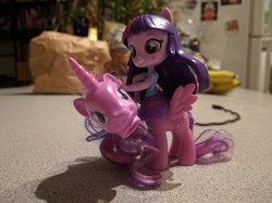 Size: 4000x2992 | Tagged: safe, twilight sparkle, centaur, equestria girls, g4, clothes, decapitated, doll, equestria girls minis, irl, not salmon, photo, severed head, skirt, toy, wat, what has magic done