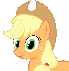 Size: 719x741 | Tagged: safe, artist:tanyahra, applejack, g4, animated, female, one eye closed, simple background, solo, teeth, transparent background, wink