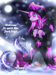 Size: 1490x2000 | Tagged: safe, artist:vavacung, snowfall frost, spirit of hearth's warming yet to come, a hearth's warming tail, g4, duo, female, jack frost, male, rule 63, snowfalls yet to come, snowstorm rime, spirit
