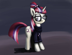 Size: 1280x989 | Tagged: safe, artist:warskunk, moondancer, pony, unicorn, g4, clothes, female, glasses, mare, solo, sweater