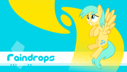 Size: 1921x1080 | Tagged: safe, artist:lordvurtax, artist:mowza2k2, sunshower raindrops, pegasus, pony, g4, abstract background, background pony, female, mare, sheepish grin, solo, vector, wallpaper