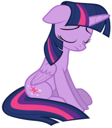 Size: 7000x8000 | Tagged: safe, artist:tardifice, twilight sparkle, alicorn, pony, g4, stranger than fan fiction, absurd resolution, eyes closed, female, folded wings, mare, photoshop, simple background, sitting, solo, transparent background, twilight sparkle (alicorn), unhappy, vector, wings