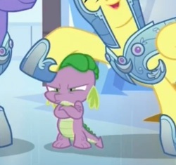 Size: 628x591 | Tagged: safe, screencap, spike, g4, the times they are a changeling, pouting