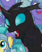 Size: 146x182 | Tagged: safe, screencap, radiant gold, thorax, changeling, g4, the times they are a changeling, animated, animation error, armor, crystal guard, crystal guard armor, invisible stallion, lowres, needs more jpeg, open mouth, out of context, royal guard