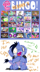 Size: 1392x2528 | Tagged: safe, artist:frist44, oc, oc only, oc:frist, dragon, g4, the times they are a changeling, bingo, crying, kneeling, my little pony logo