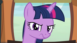 Size: 1366x768 | Tagged: safe, screencap, twilight sparkle, alicorn, pony, g4, the times they are a changeling, bust, female, mare, portrait, solo, twilight sparkle (alicorn), twilight sparkle is not amused
