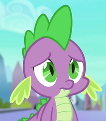 Size: 408x466 | Tagged: safe, screencap, spike, g4, the times they are a changeling, cute, floppy ears, male, solo