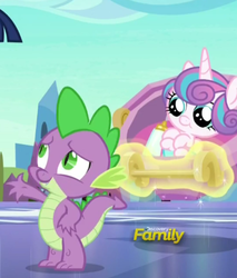 Size: 365x429 | Tagged: safe, screencap, princess flurry heart, spike, g4, the times they are a changeling, discovery family logo